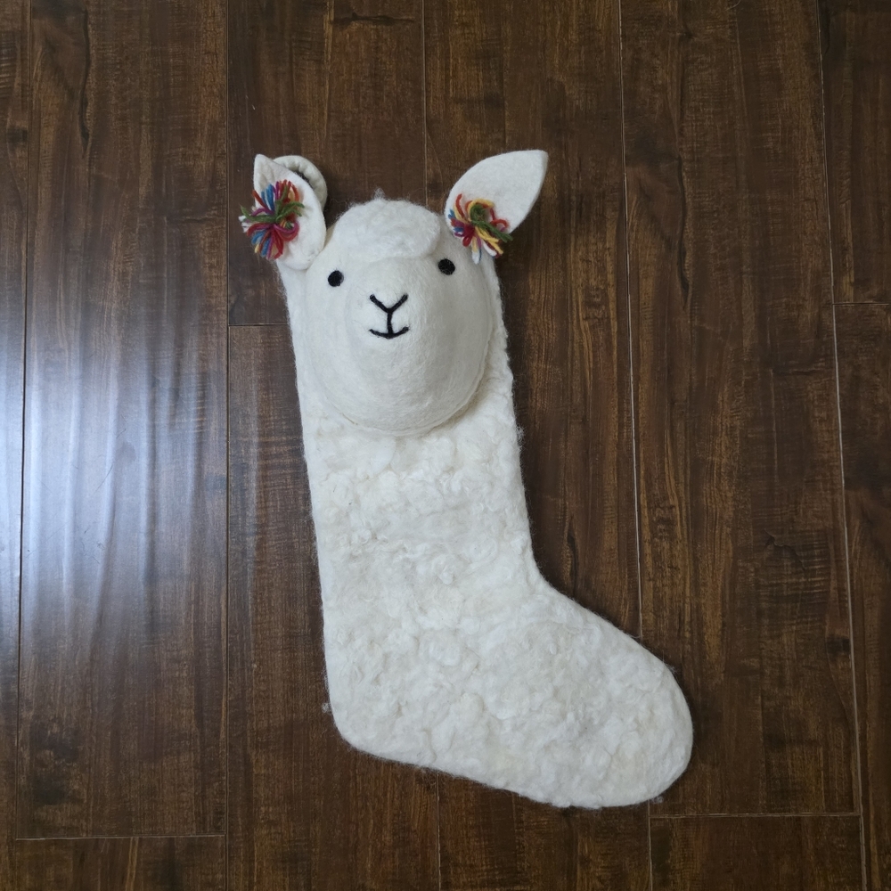 World Market Felt stocking Llama
